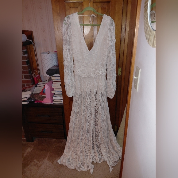 Jen's Pirate Booty Reflection Lapis Lace Maxi Dress Cream/Natural - Picture 4 of 16